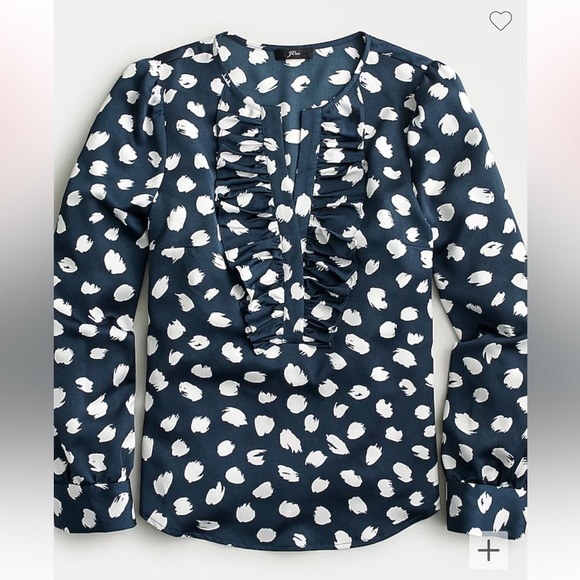 J. Crew Long-Sleeve Ruffle-Front Top - Picture 5 of 6